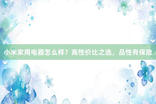 小米家用电器怎么样？高性价比之选，品性有保险